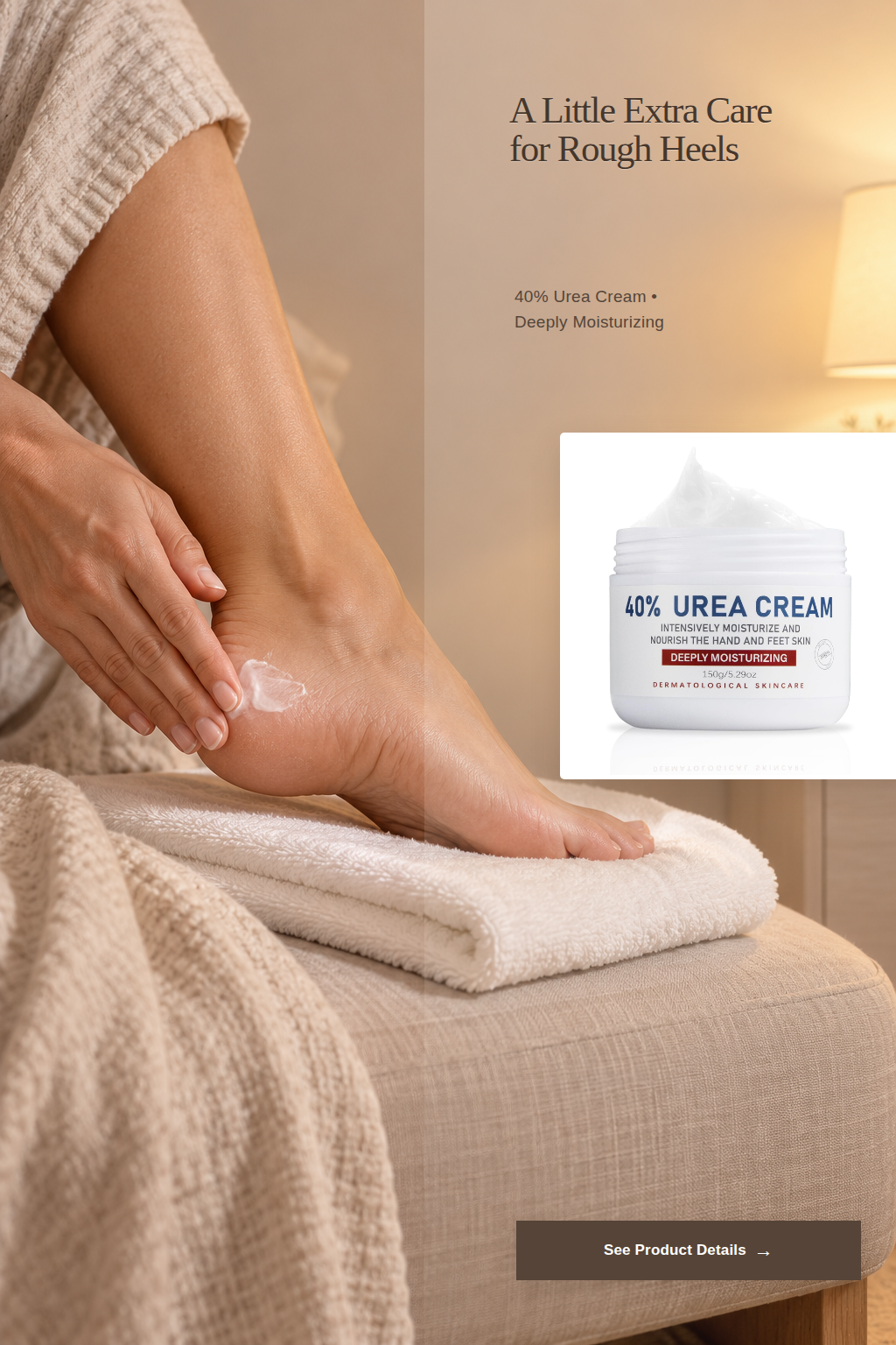 OUKEYA 40 Percent Urea Cream Hand Foot Cream, supplied image 5