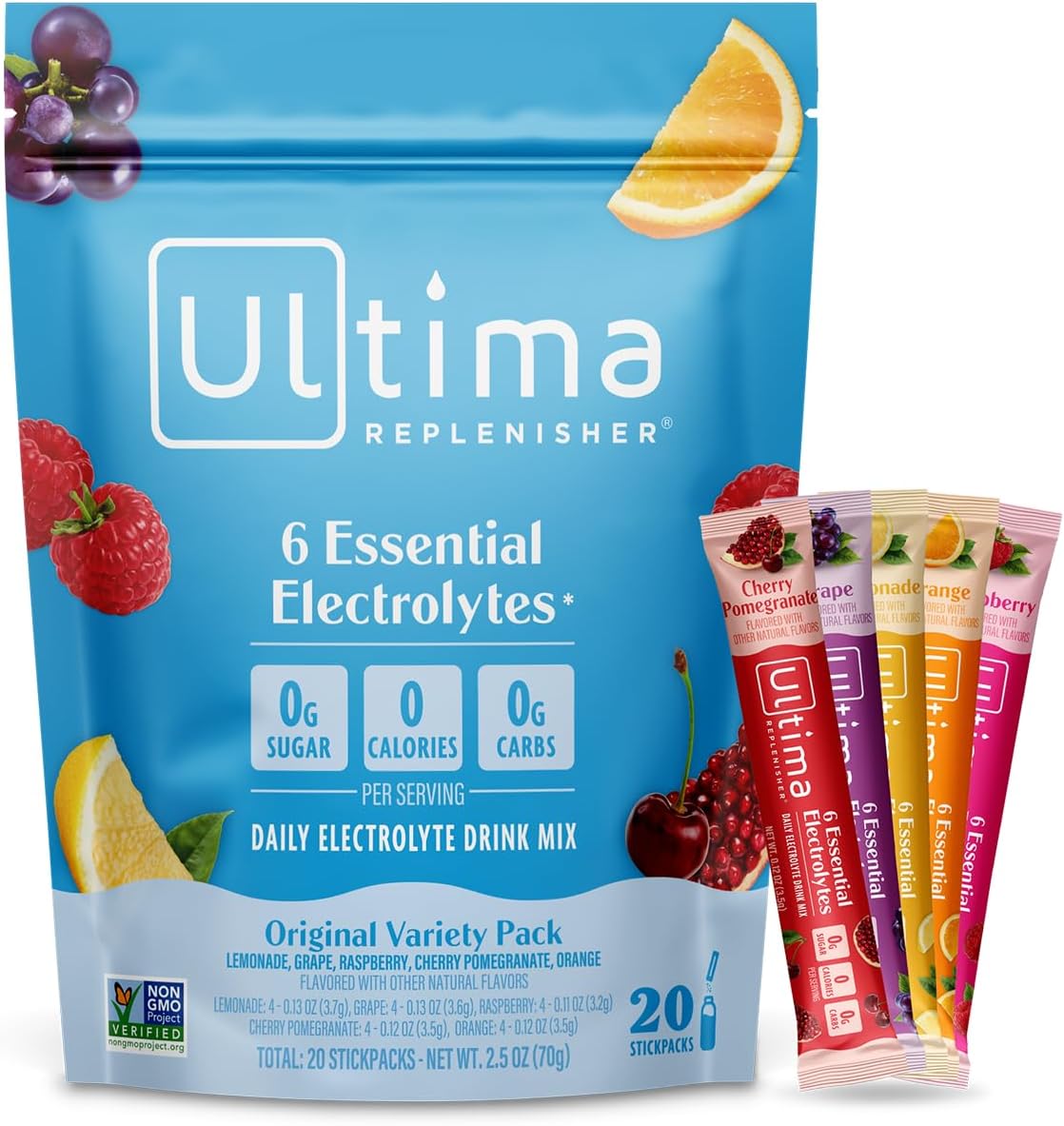 Ultima Replenisher Original Variety Electrolyte Packets, 20 Stickpacks product image